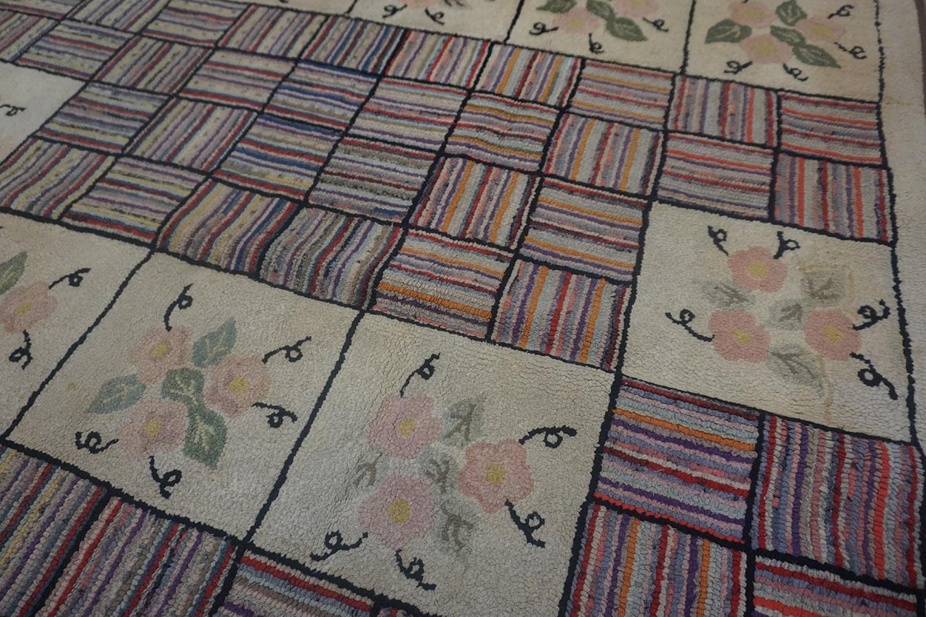 1930er Jahre American Hooked Rug 4'8