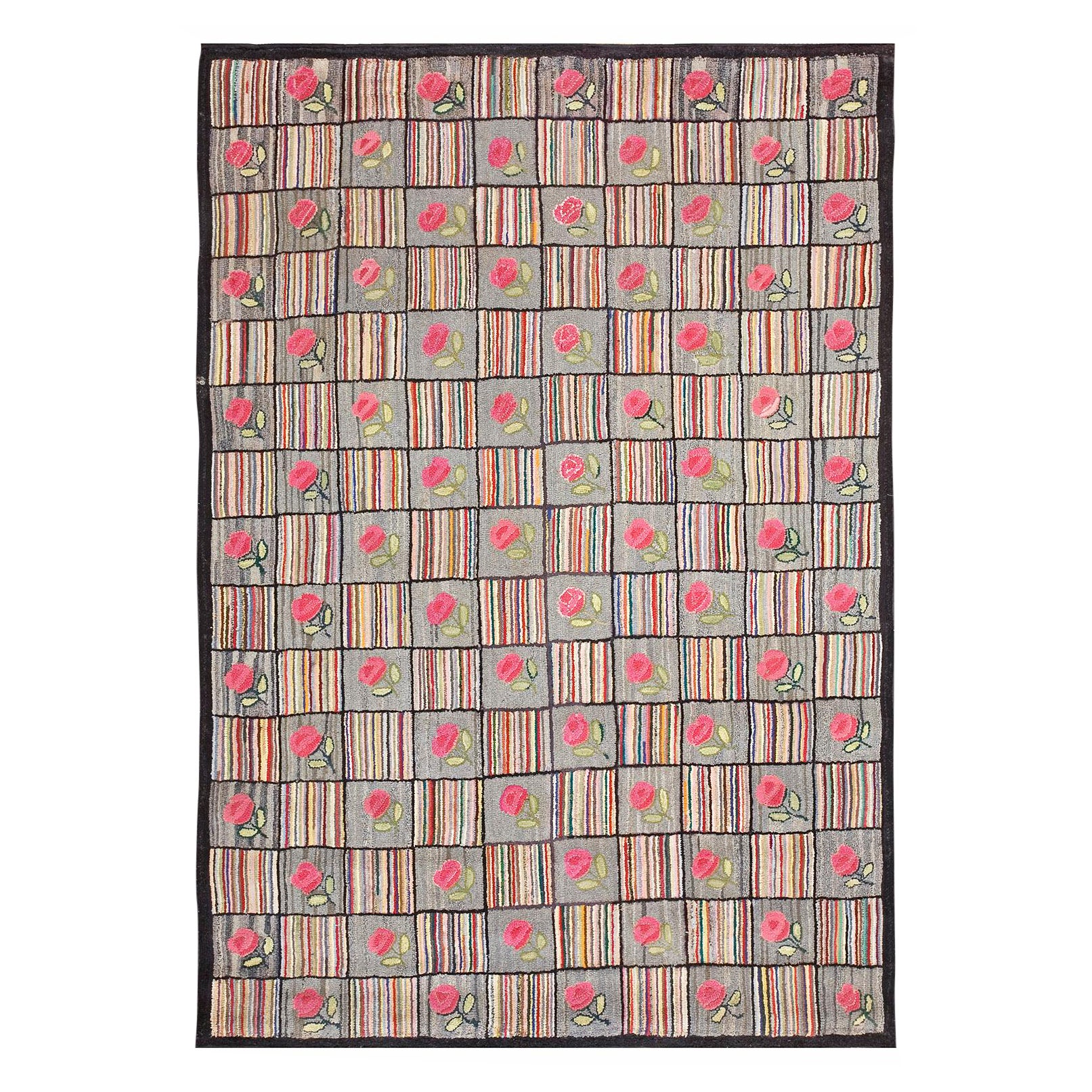 Tappeto americano con ganci degli anni '30 ( 5'5" x 7'9" - 165 x 235 )
