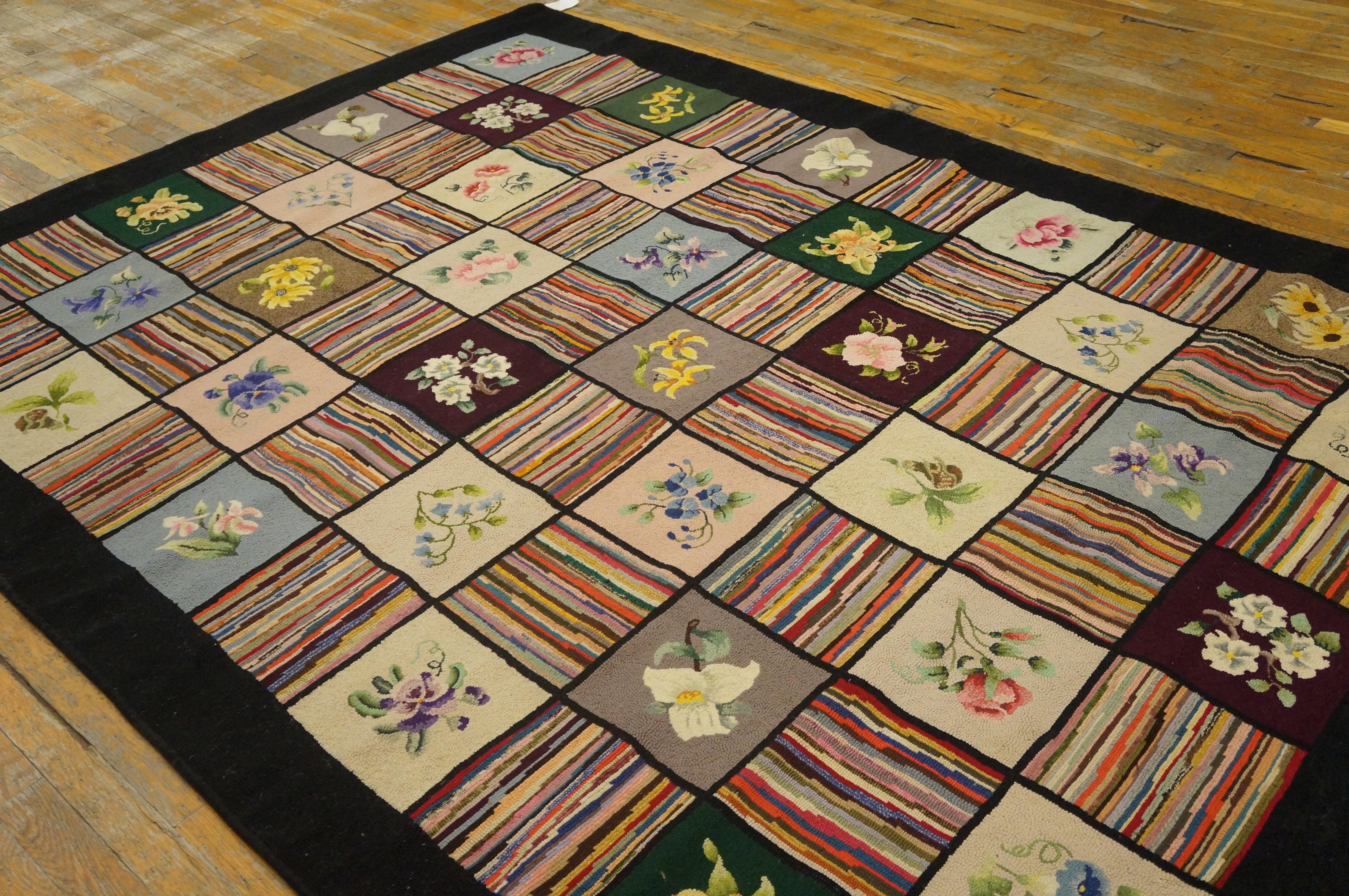 1930s American Hooked Rug ( 6' x 8'4