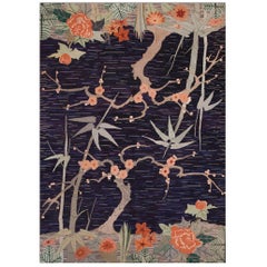 1930s American Hooked Rug in Art Deco Style ( 8'10'' x 12' - 270 x 365 )