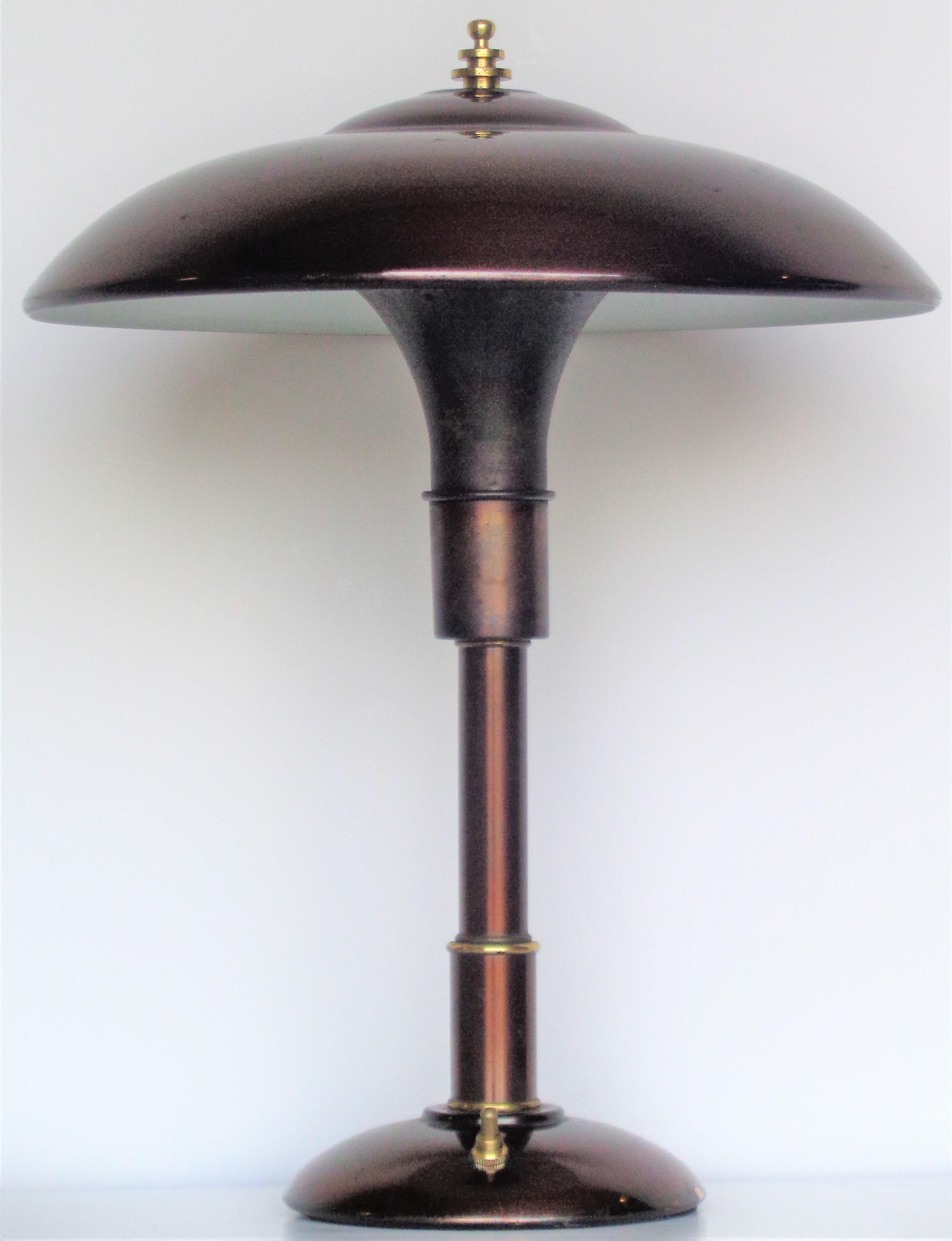 Metal 1930's American Machine Age Lamps, Bert Dickerson Faries Manufacturing