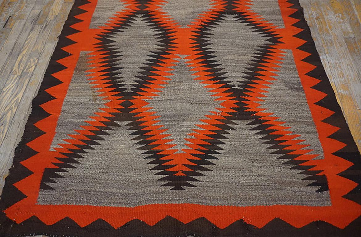 Tissé à la main Tapis Navajo américain des années 1930 	4' 4