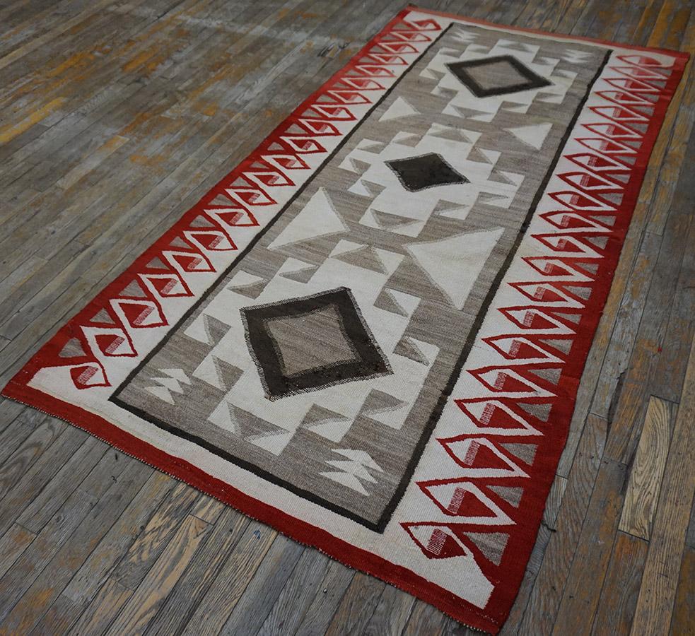 Wool 1930s American Navajo Carpet ( 4'9