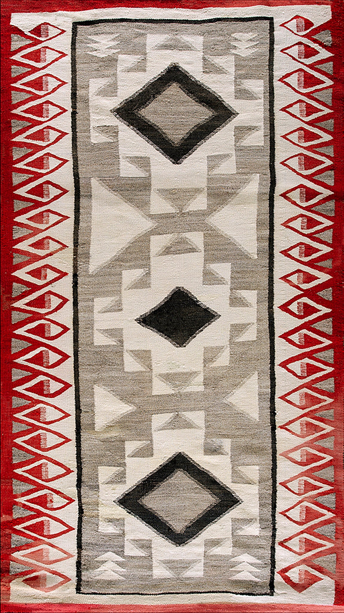 Tapis Navajo américain des années 1930 ( 4'9""x 6'9"" - 15 x 205 cm)