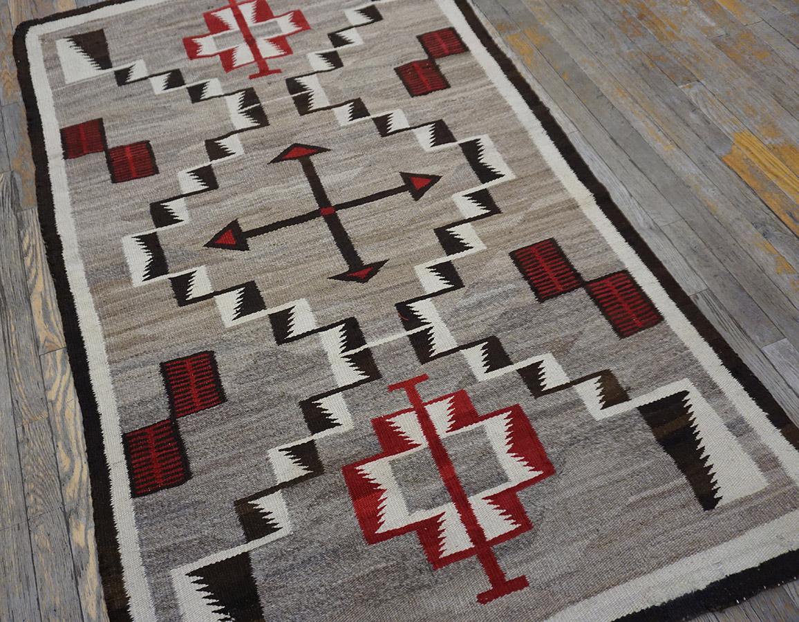 1930s American Navajo Carpet with Storm Pattern For Sale 4