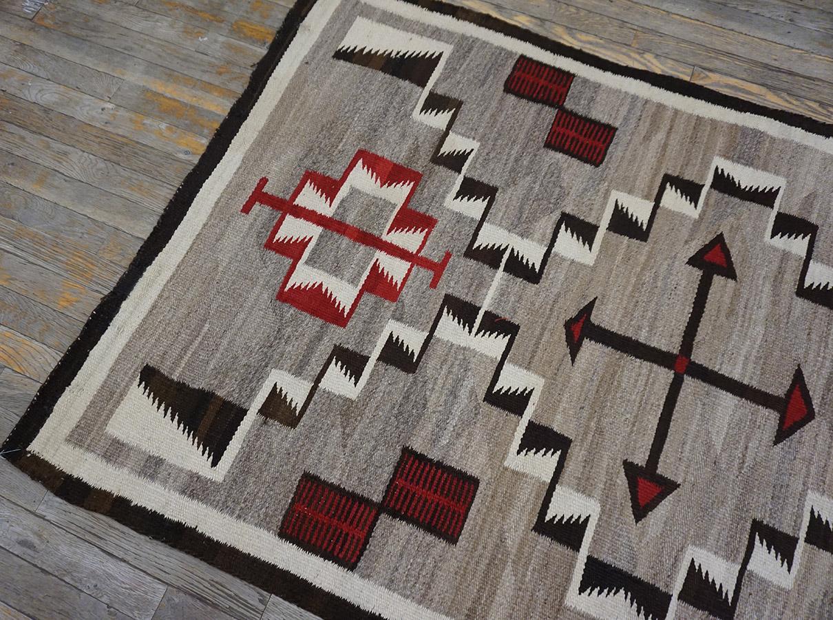 1930s American Navajo Carpet with Storm Pattern For Sale 6