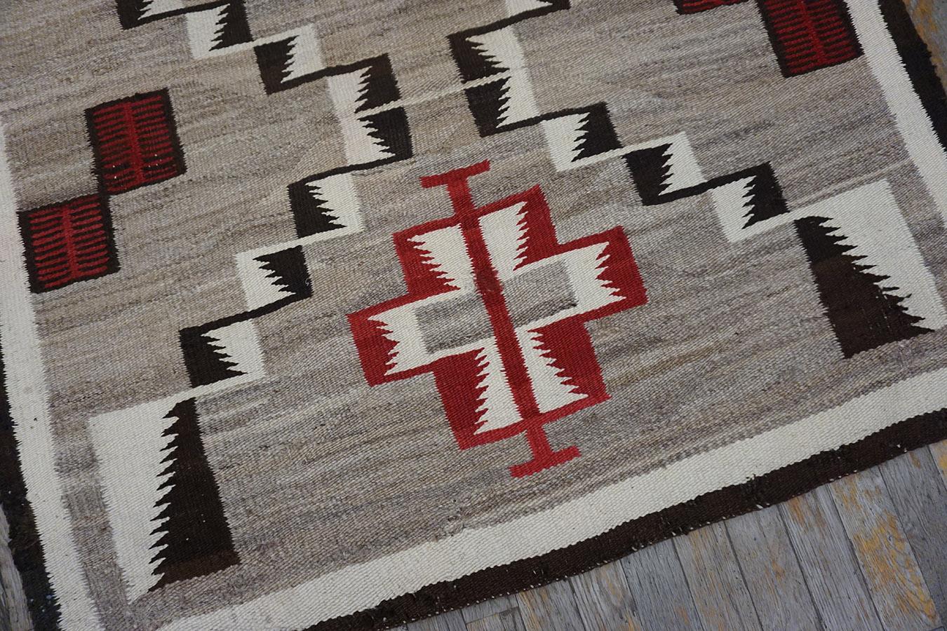 1930s American Navajo Carpet with Storm Pattern For Sale 8