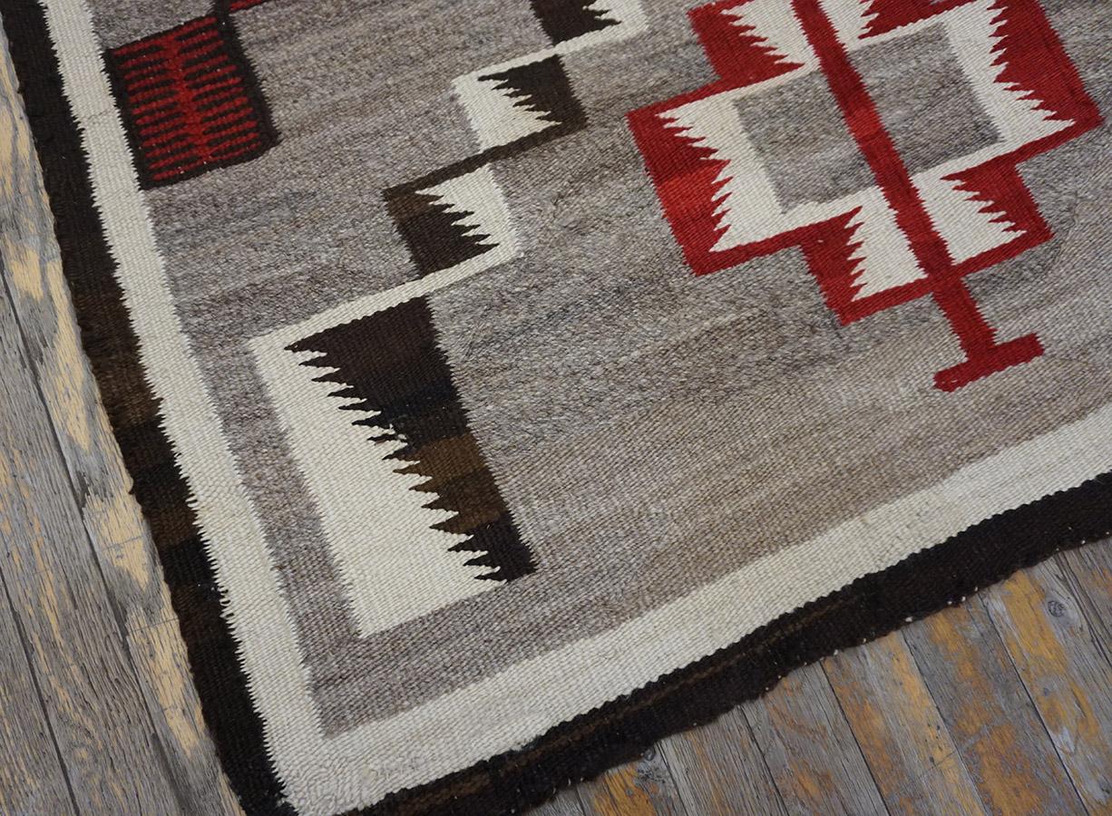 1930s American Navajo Carpet with Storm Pattern For Sale 12
