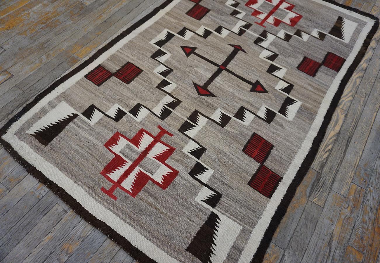 1930s American Navajo Carpet with Storm Pattern 