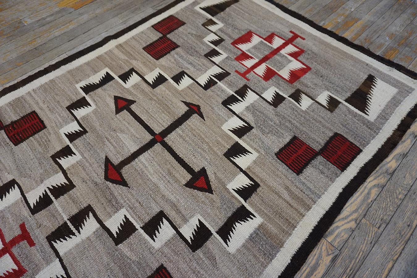 Wool 1930s American Navajo Carpet with Storm Pattern For Sale