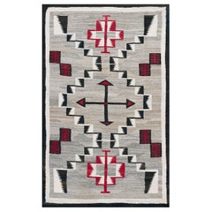 1930s American Navajo Carpet with Storm Pattern