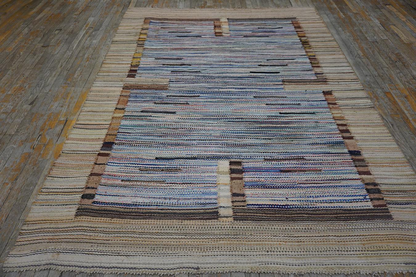 1930s American Rag Rug 6' 4