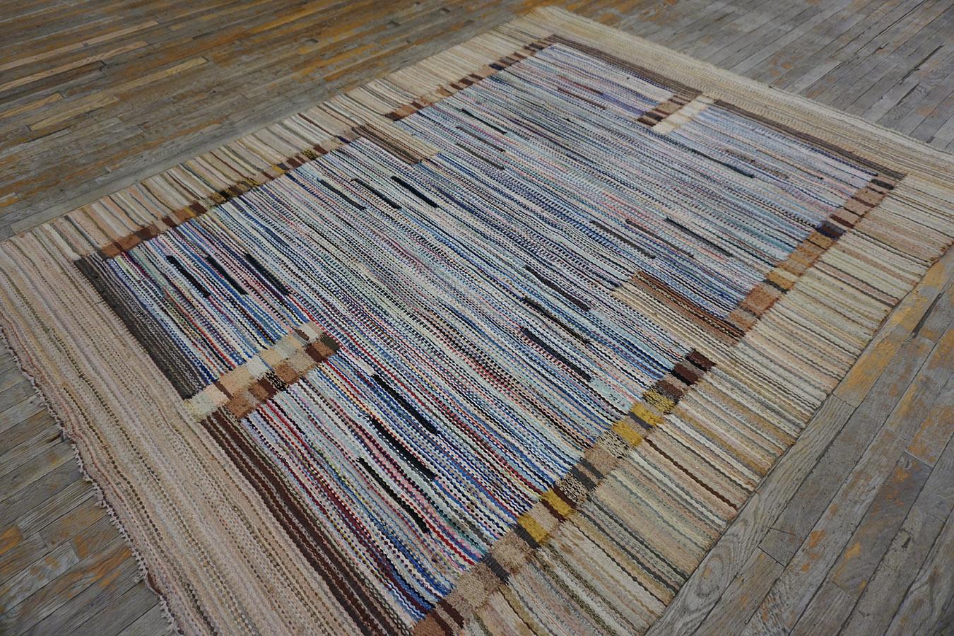 1930s American Rag Rug 6' 4