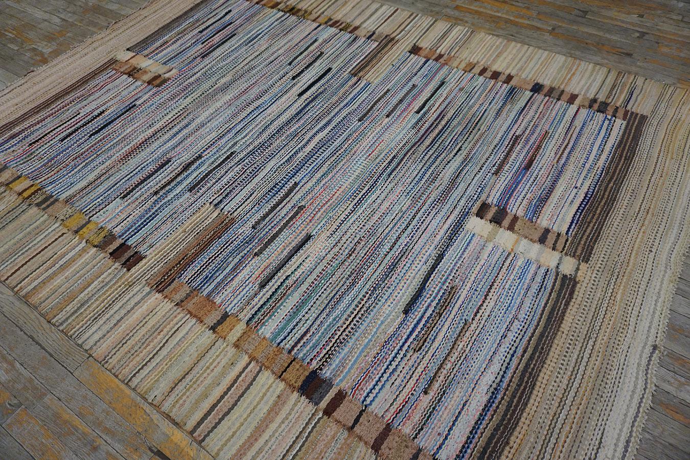 1930s American Rag Rug 6' 4