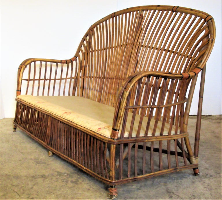 Antique American Stick Wicker Rattan Sofa at 1stDibs stick sofa