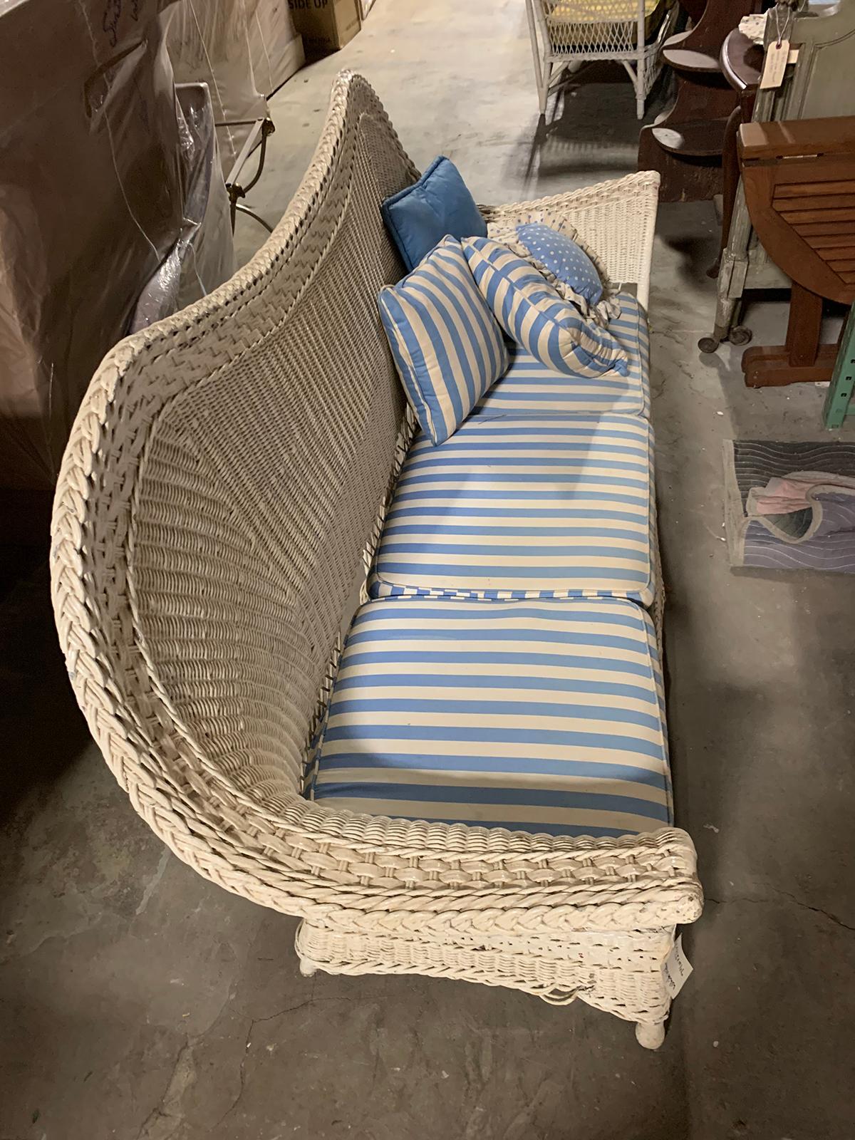 1930s American White Wicker Sofa at 1stDibs vintage wicker sofa, 1930s sofa for sale, white