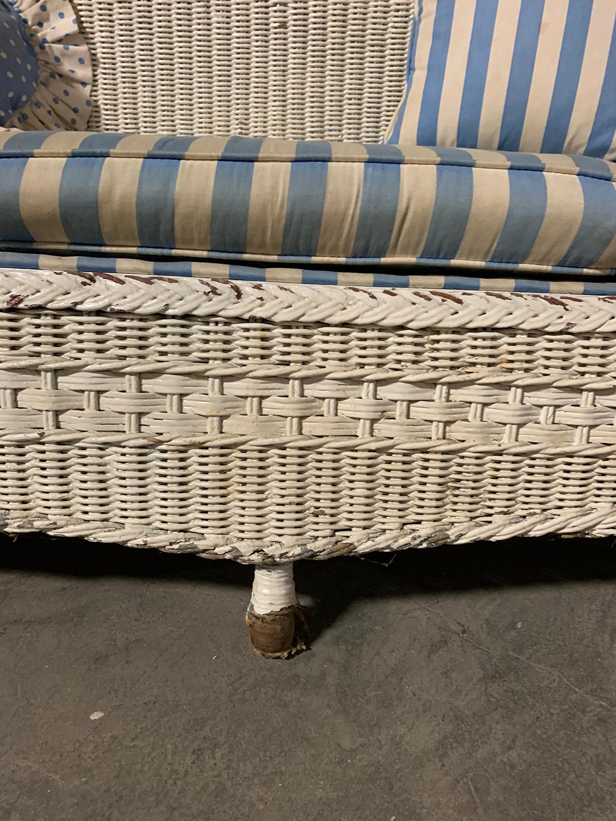 1930s American White Wicker Sofa at 1stDibs vintage wicker sofa, 1930s sofa for sale, white