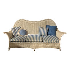 1930s American White Wicker Sofa