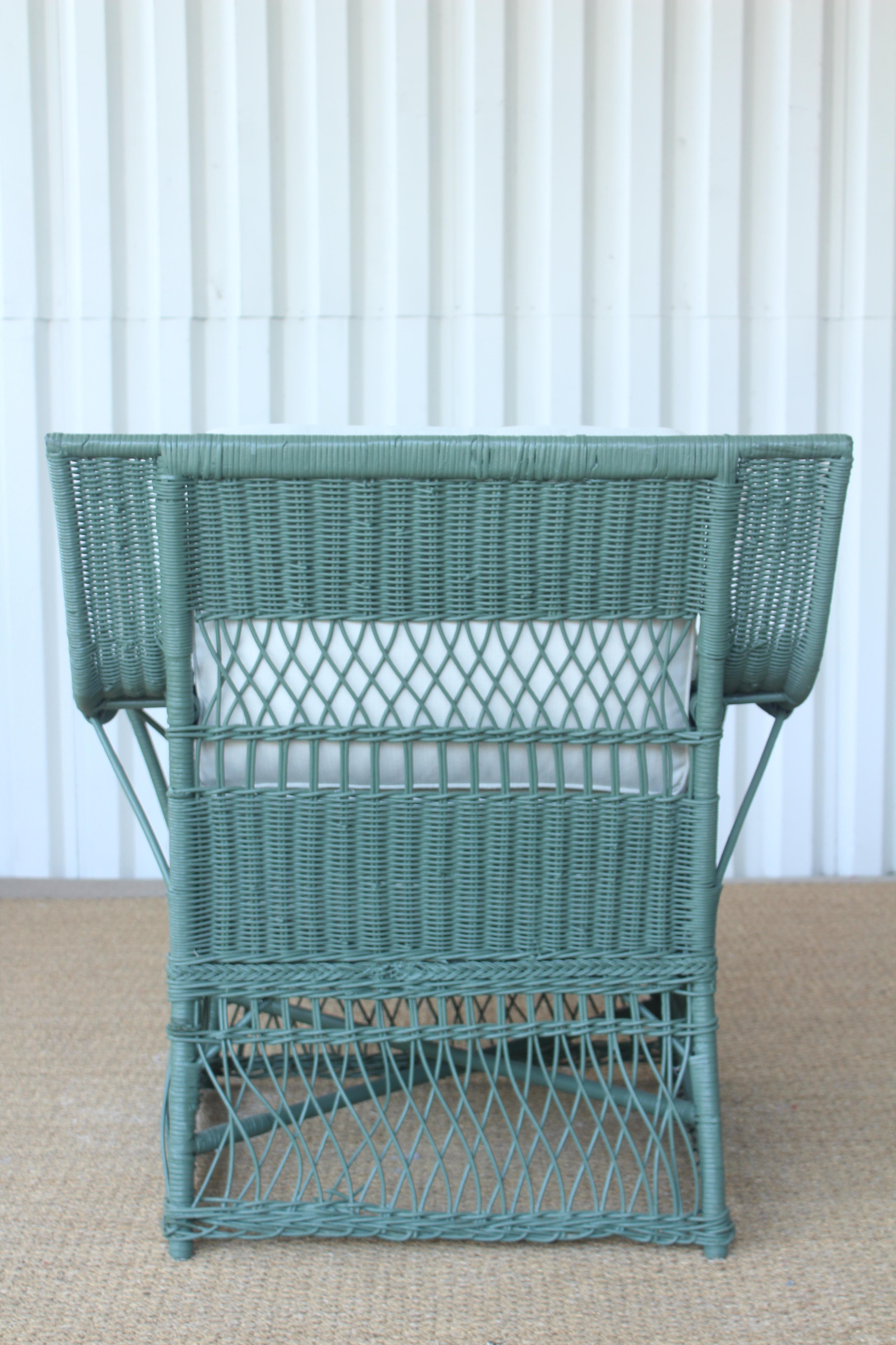 1930s American Wicker Lounge Chair 9
