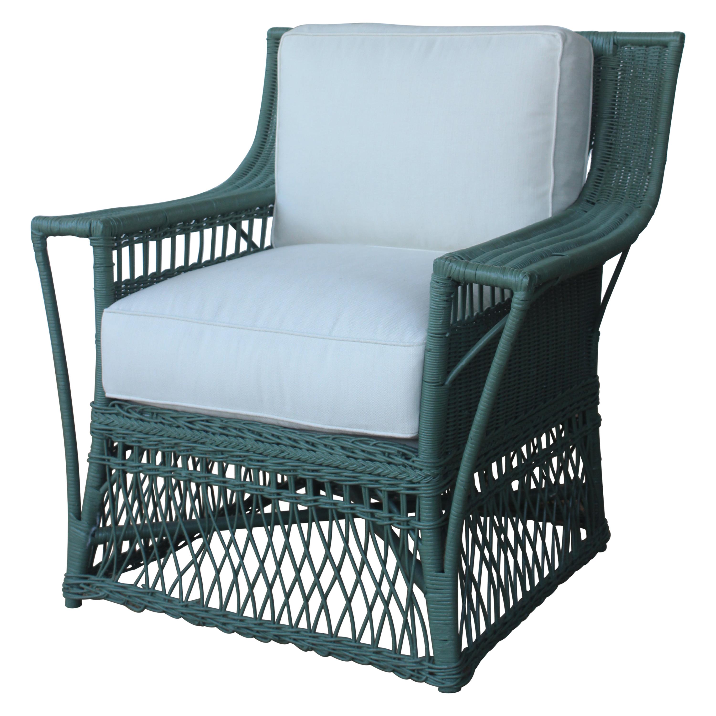 1930s American Wicker Lounge Chair