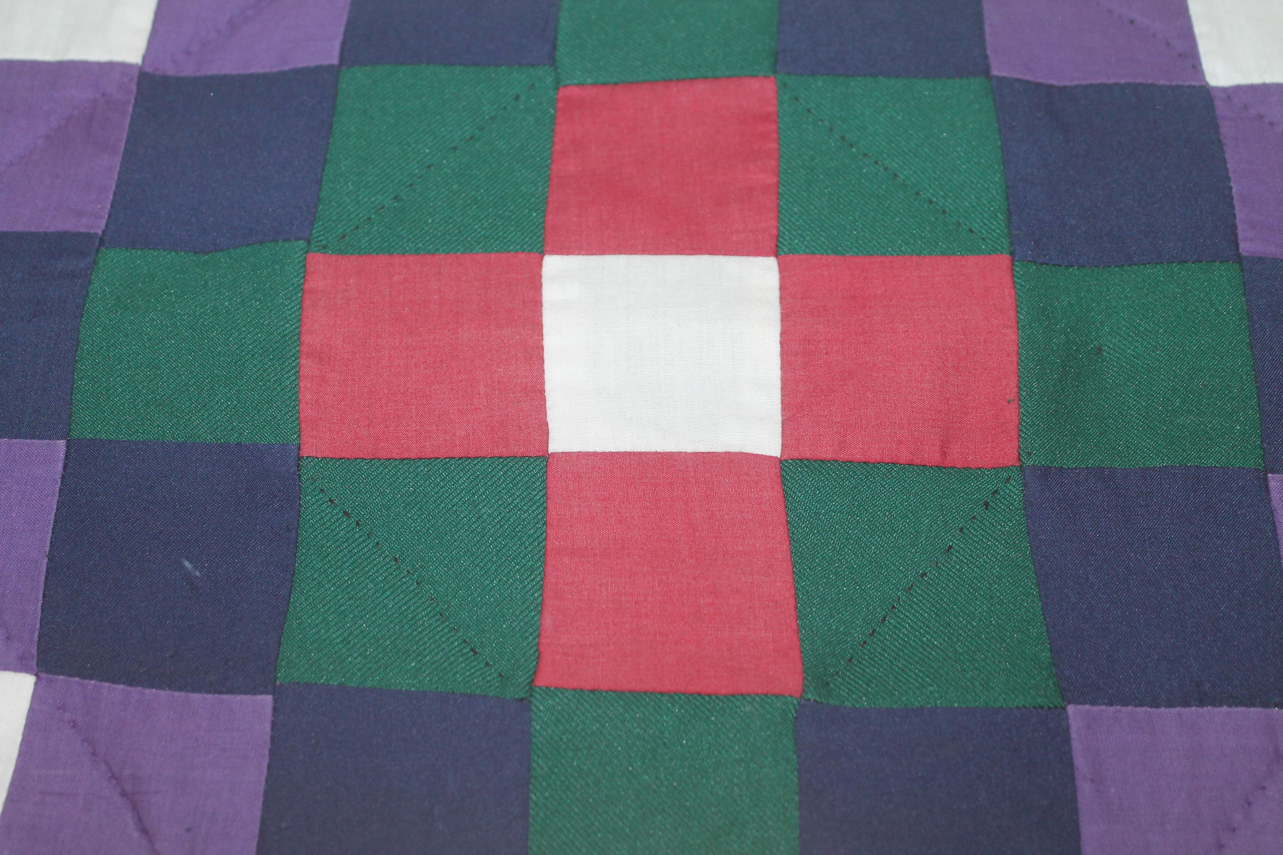 Acrylic 1930s Amish Doll Quilt from Lanc., Pennsylvania, One-Patch For Sale
