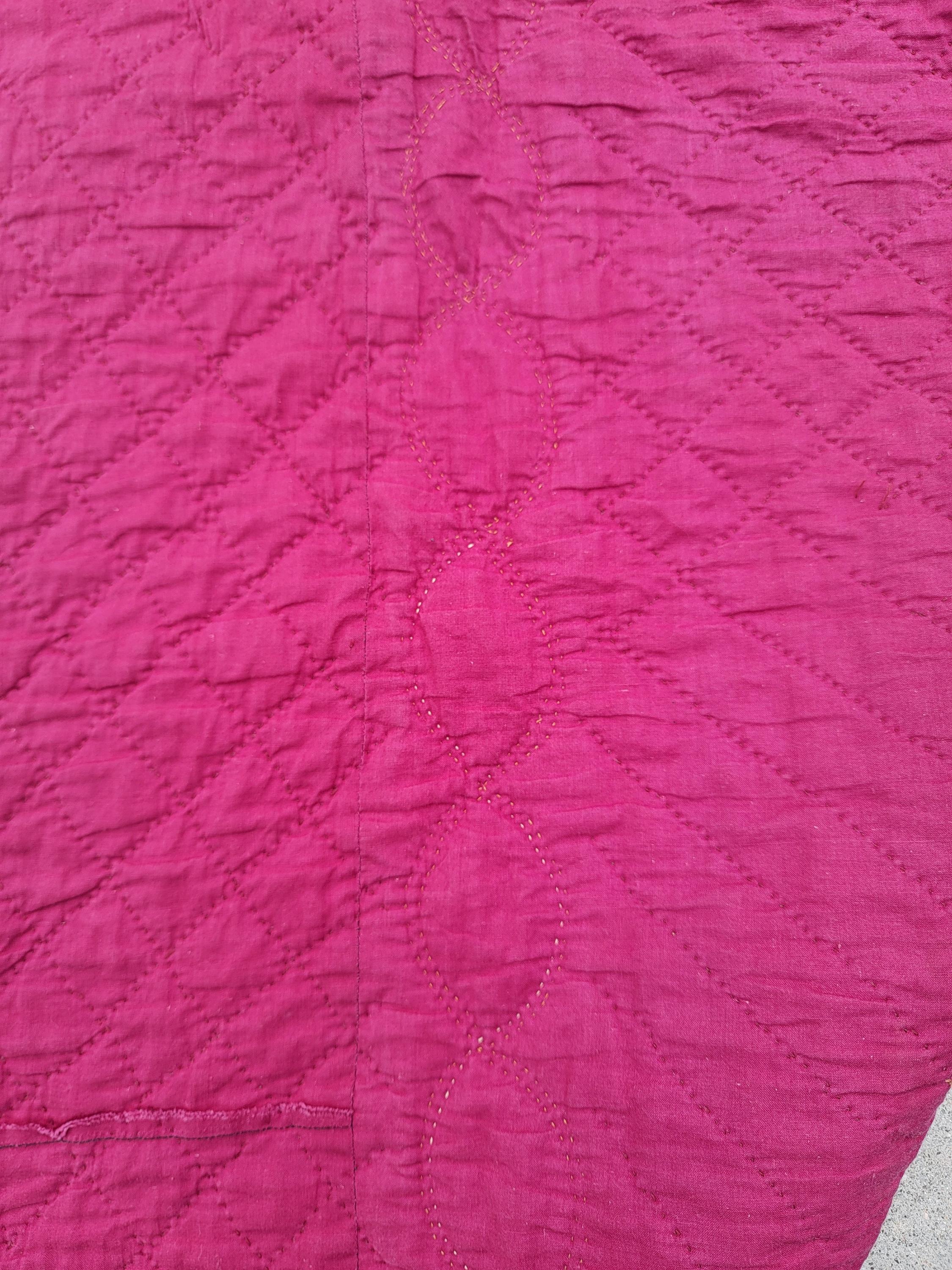 Amish Wool Center Diamond in a Square Quilt degli anni '30 in vendita 1