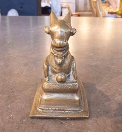 1930s Ancient Ritual Style Sculpture of a Bull in Gilded Bronze on a Base