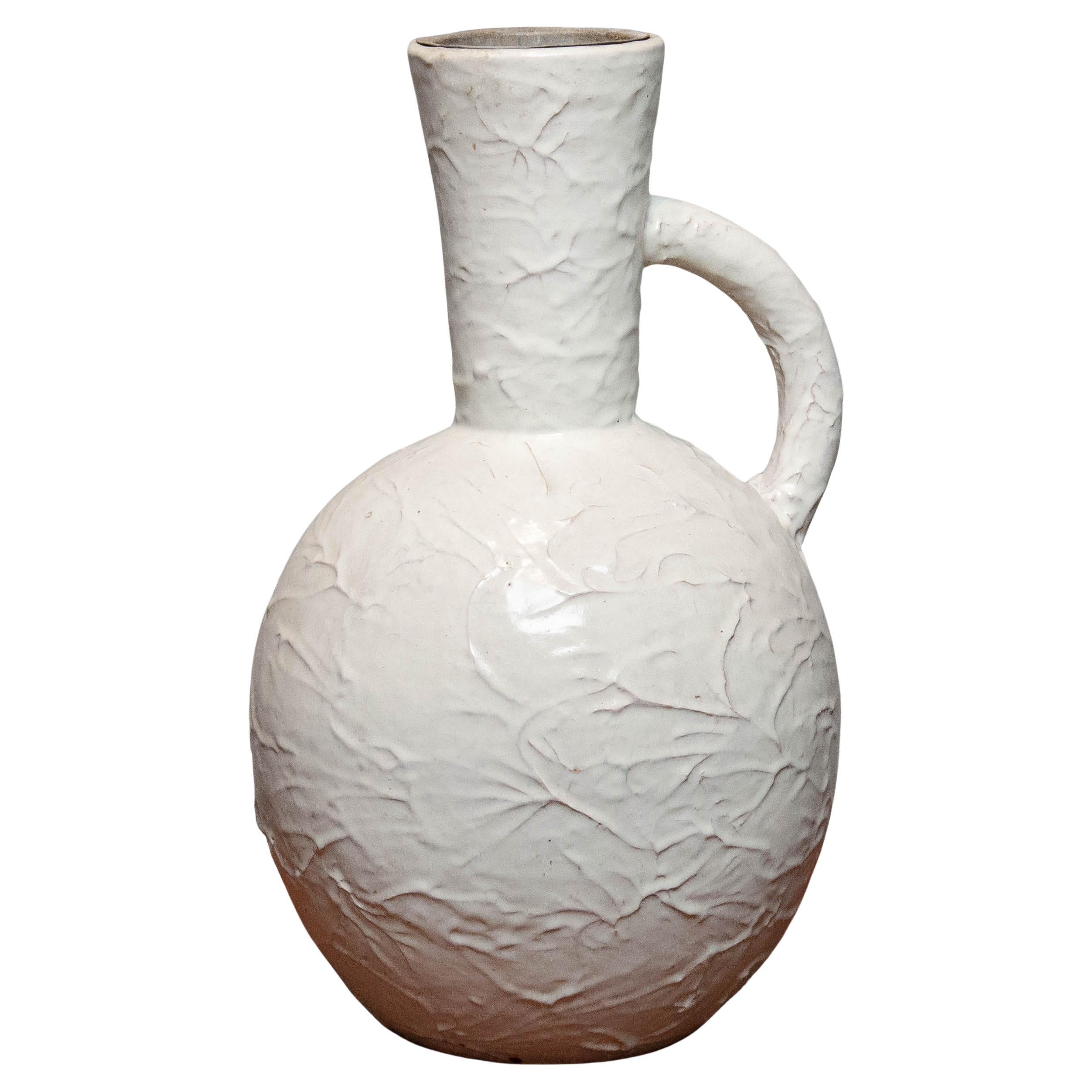 1930er Andersson & Johansson Große glasierte Steingutvase von Höganäs, Schweden