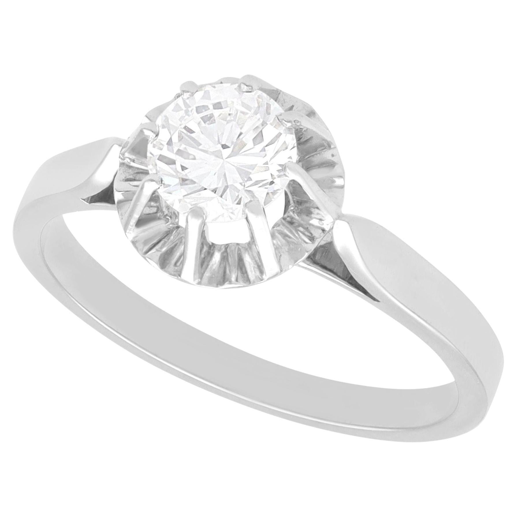 1930s Antique Diamond and White Gold Solitaire Engagement Ring