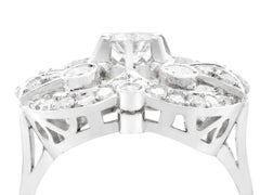 Antique 1.68 Carat Diamond and White Gold Cluster Ring