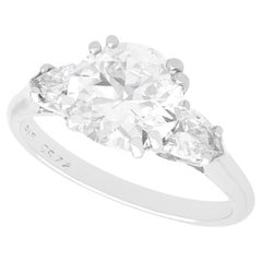 1930s Antiker 1,92 Karat Diamant und Platin Solitär Verlobungsring
