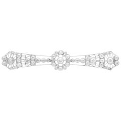 1930s Antique 2.06 Carat Diamond and Platinum Bar Brooch