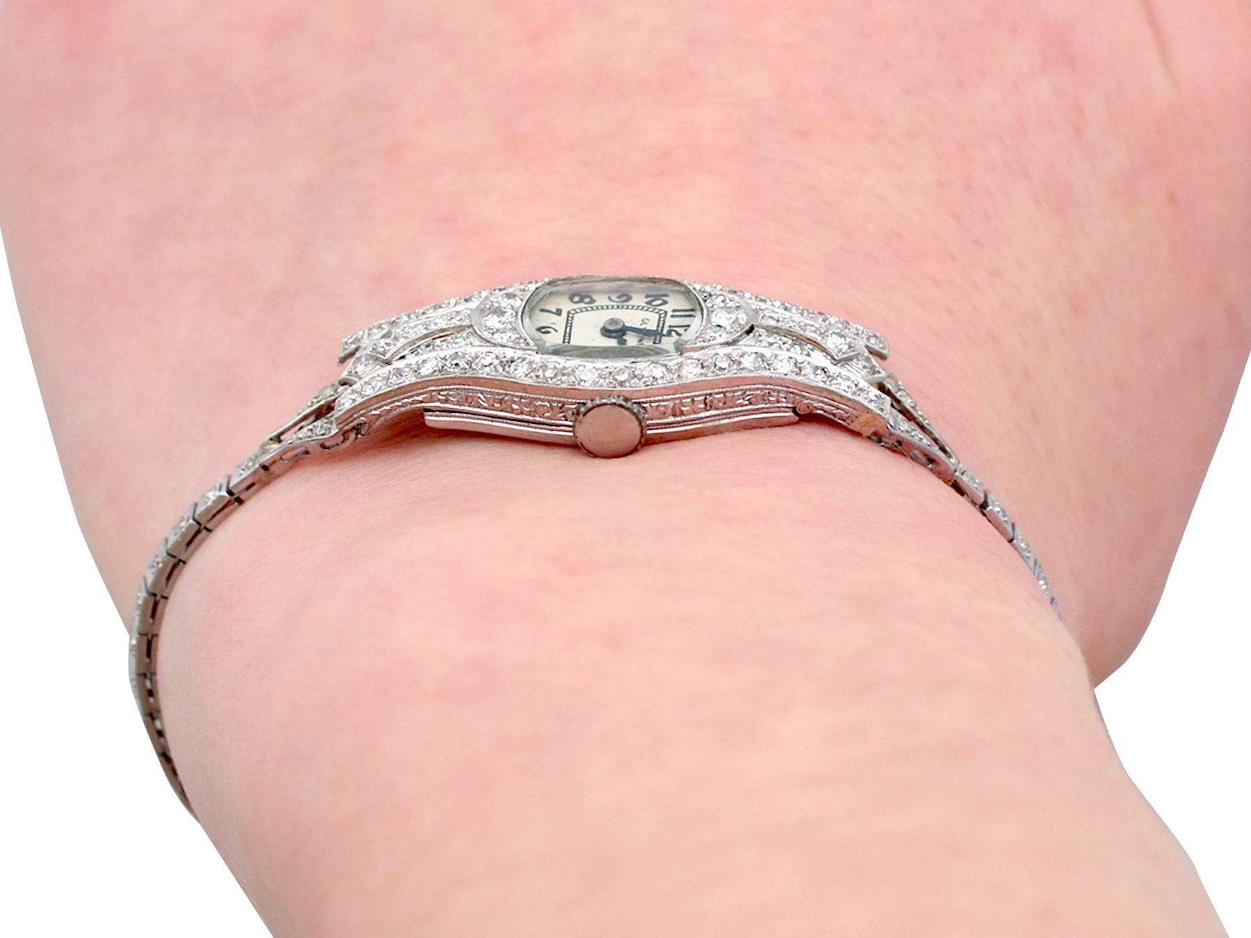1930s Antique 2.36 Carat Diamond and Platinum Glycine Cocktail Watch 2