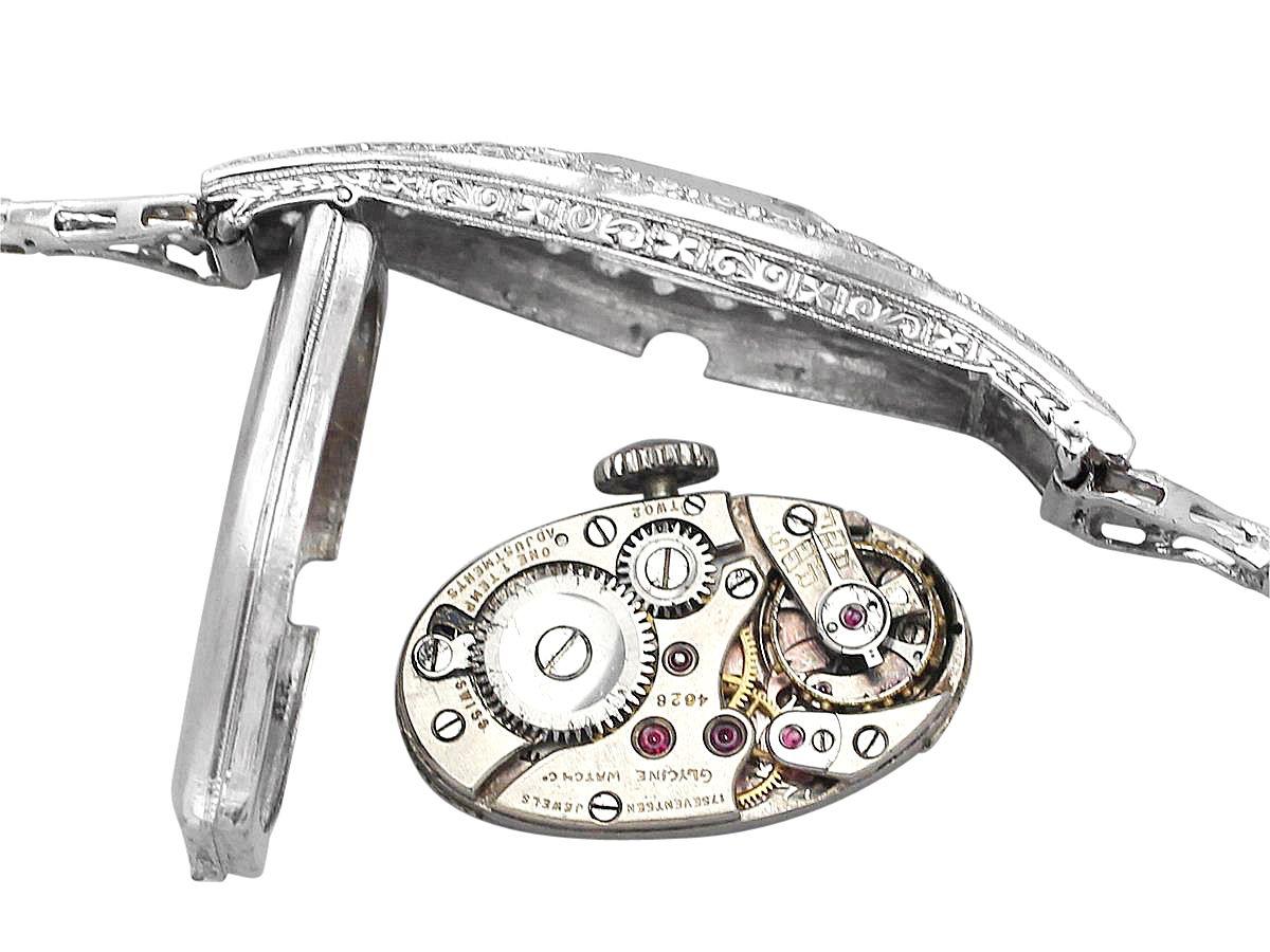Round Cut 1930s Antique 2.36 Carat Diamond and Platinum Glycine Cocktail Watch