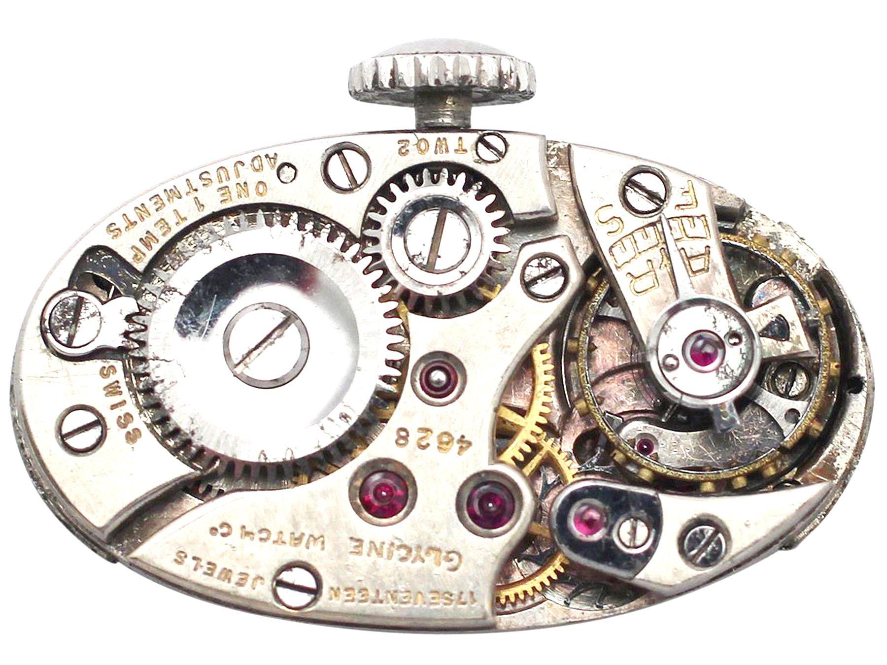 1930s Antique 2.36 Carat Diamond and Platinum Glycine Cocktail Watch In Excellent Condition In Jesmond, Newcastle Upon Tyne