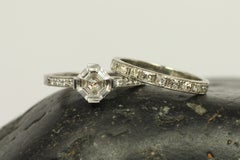 1930s Antique 2.5mm Half Eternity Wedding Band in 18K White Gold