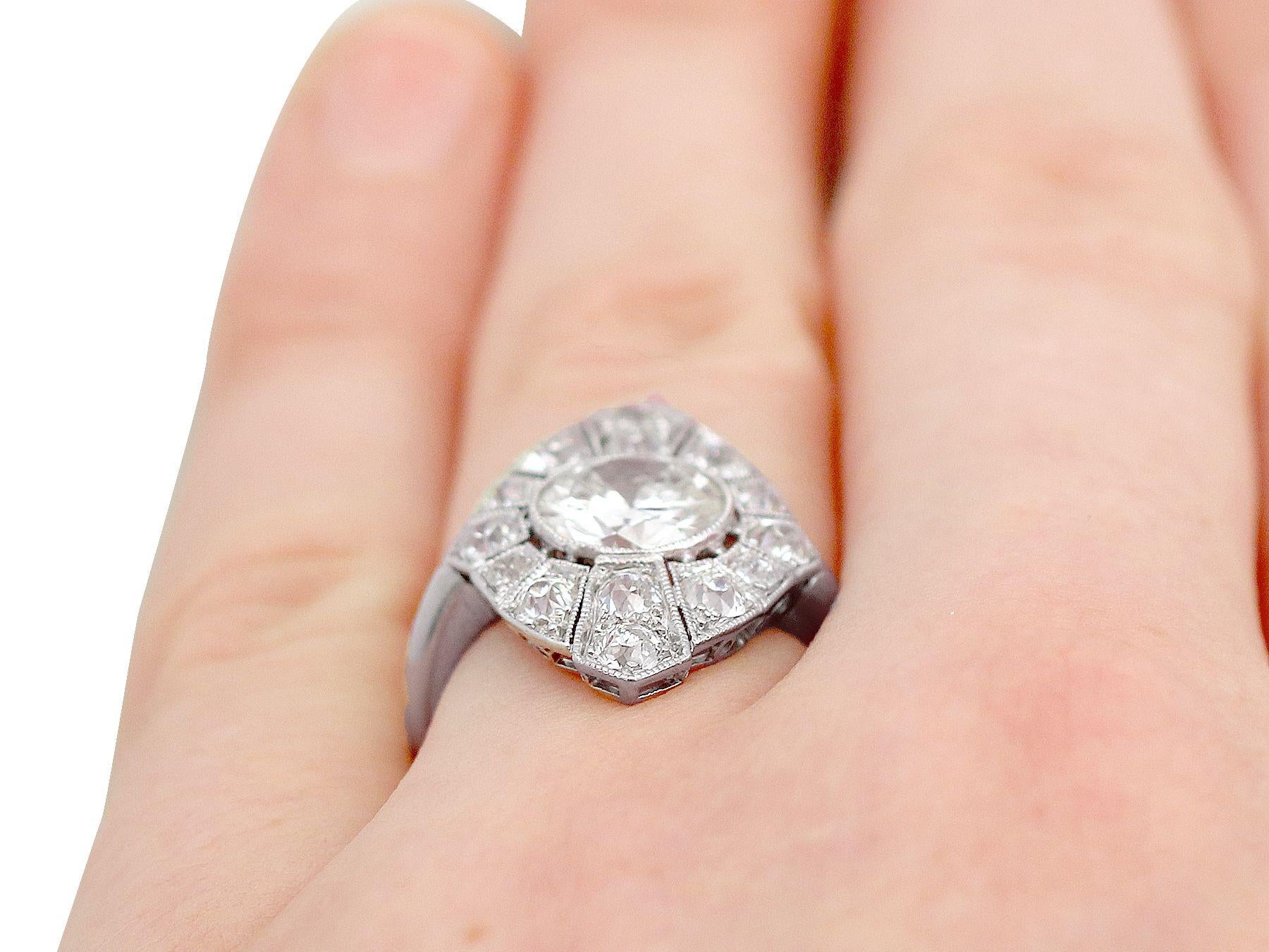 1930s Antique 3.60 Carat Diamond and Platinum Marquise Ring In Excellent Condition For Sale In Jesmond, Newcastle Upon Tyne