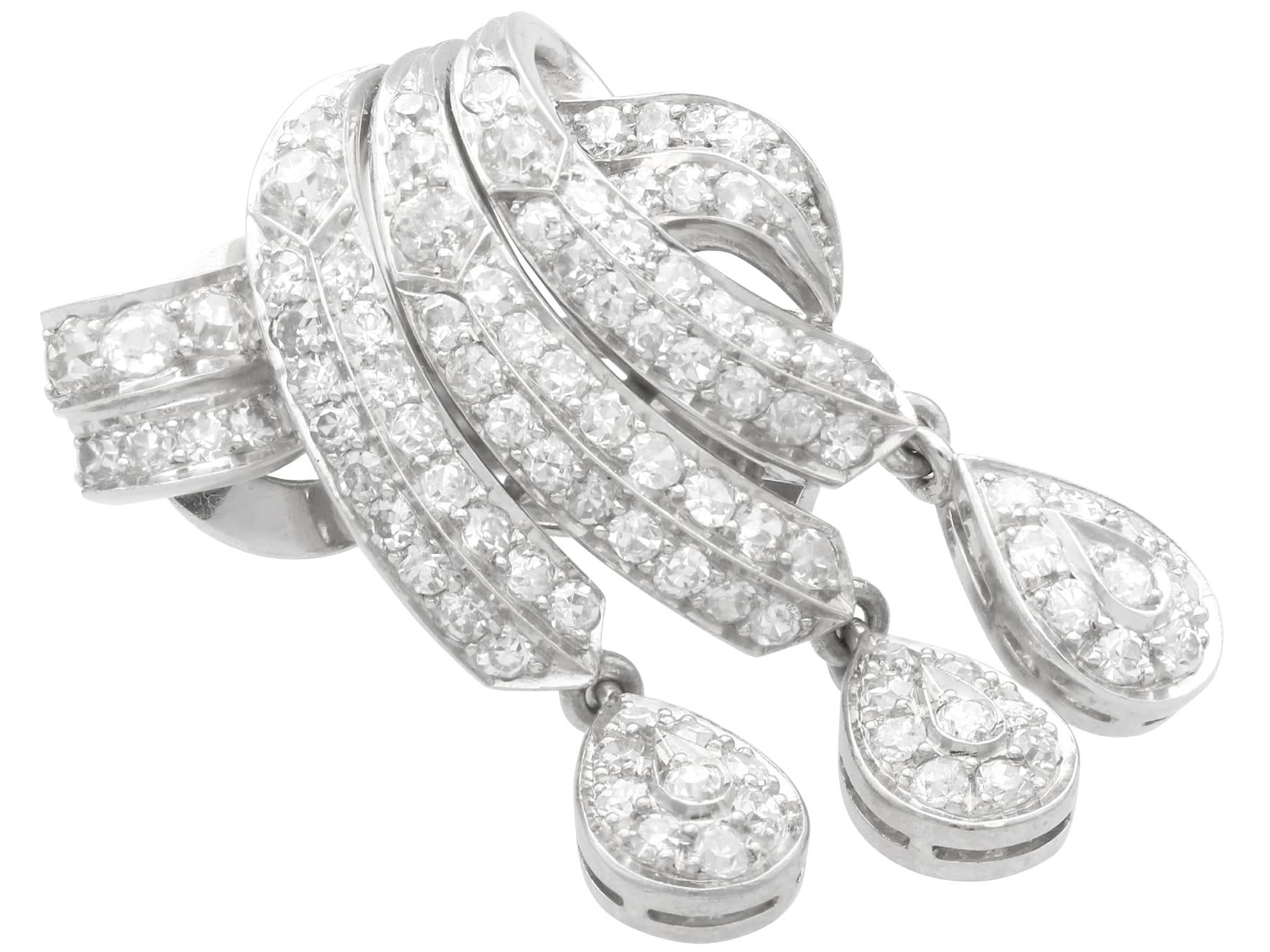 1930er Jahre Antike 4,26 Karat Diamant und Platin Ohrringe im Zustand „Hervorragend“ im Angebot in Jesmond, Newcastle Upon Tyne