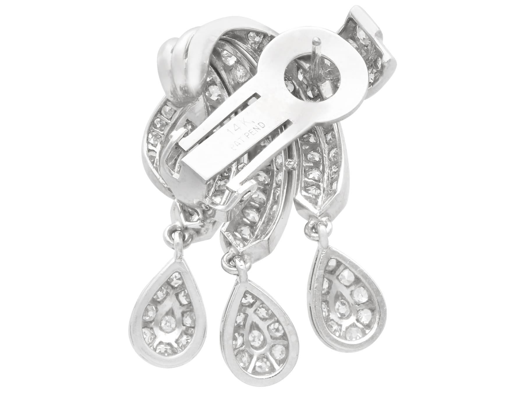 1930er Jahre Antike 4,26 Karat Diamant und Platin Ohrringe für Damen oder Herren im Angebot