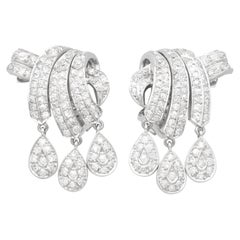 1930s Used 4.26 Carat Diamond and Platinum Earrings