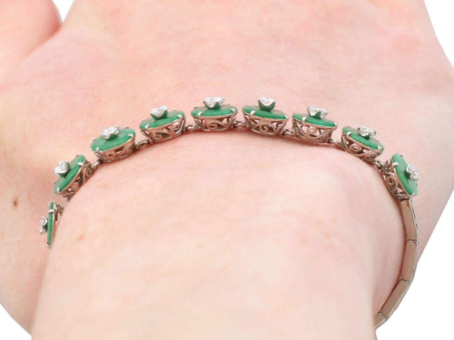 1930er Jahre 6,90 Karat Jadeit und Diamant Platin-Armband 6