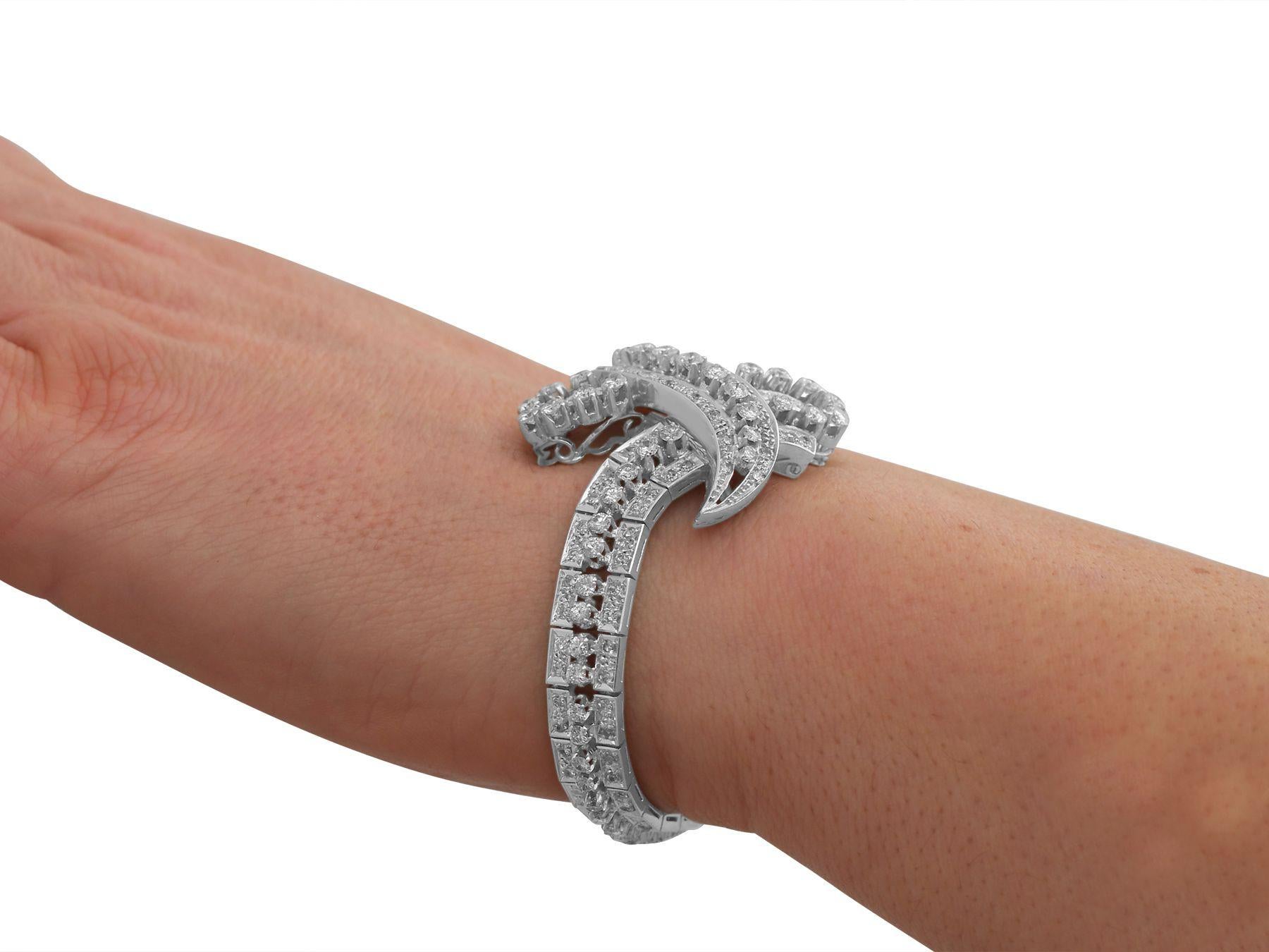 1930s Antique 8.08 Carat Diamond and Platinum Bracelet 5