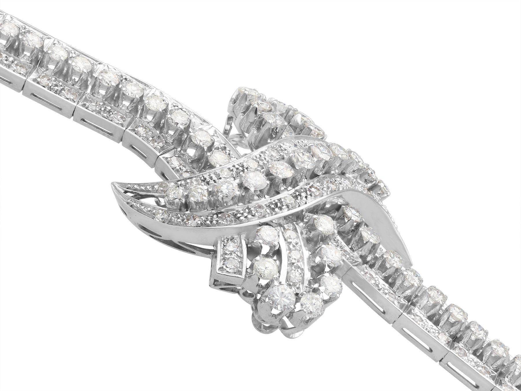 1930s Antique 8.08 Carat Diamond and Platinum Bracelet In Excellent Condition In Jesmond, Newcastle Upon Tyne