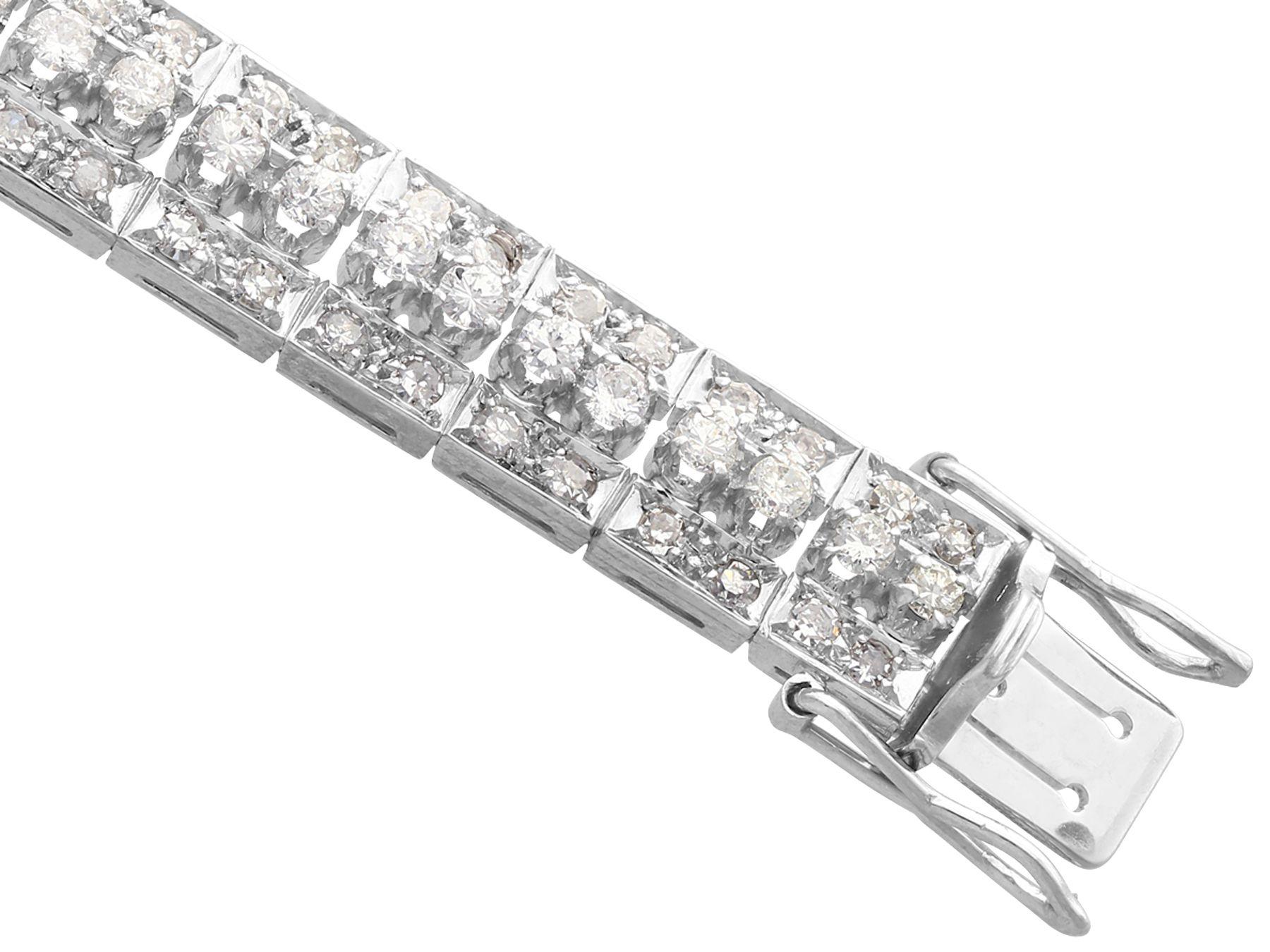 1930s Antique 8.08 Carat Diamond and Platinum Bracelet 2