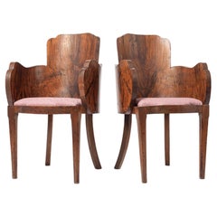 1930s Antique Art Deco Rosewood Side Chairs