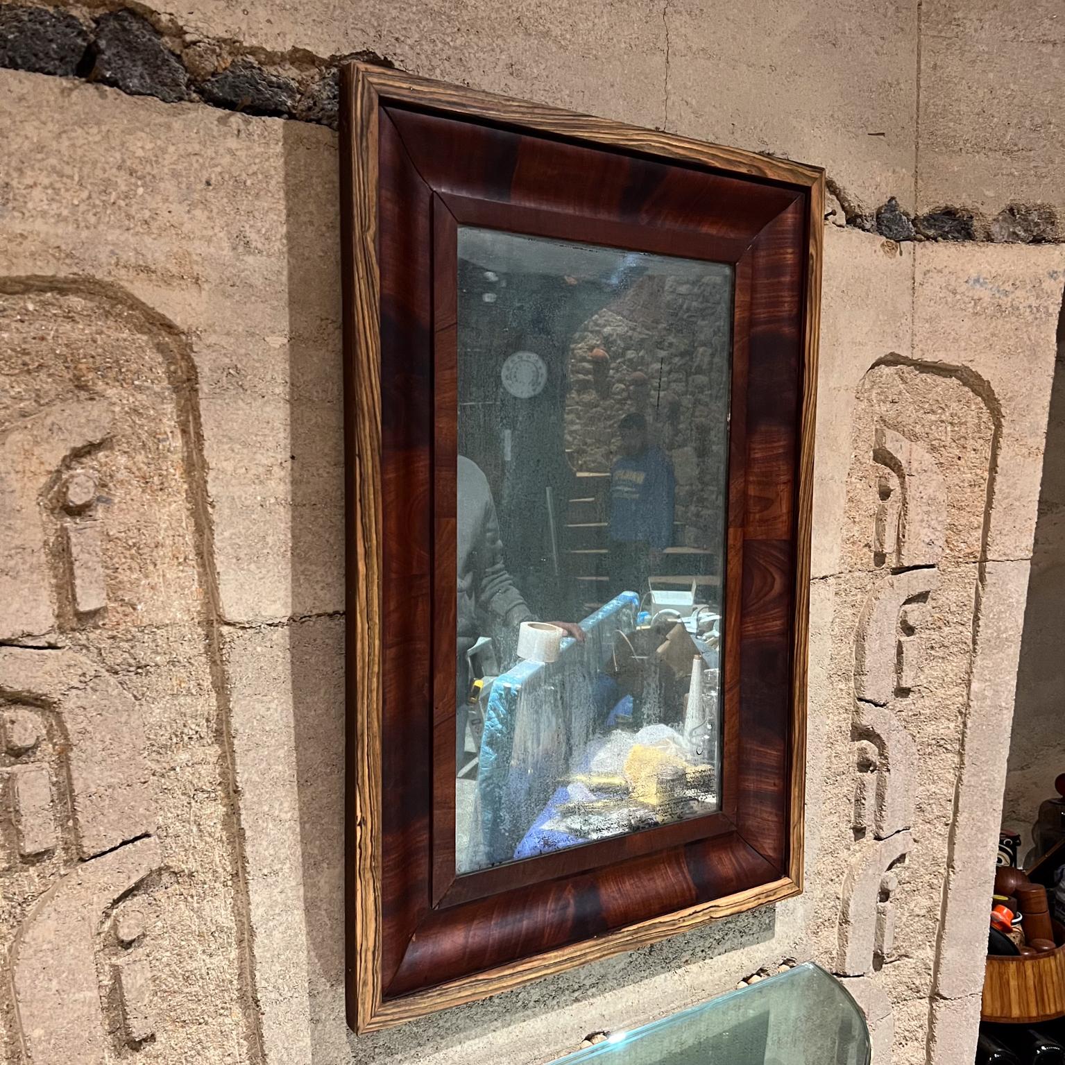 1930s Antique Wall Mirror Zebra and Walnut Wood For Sale 6