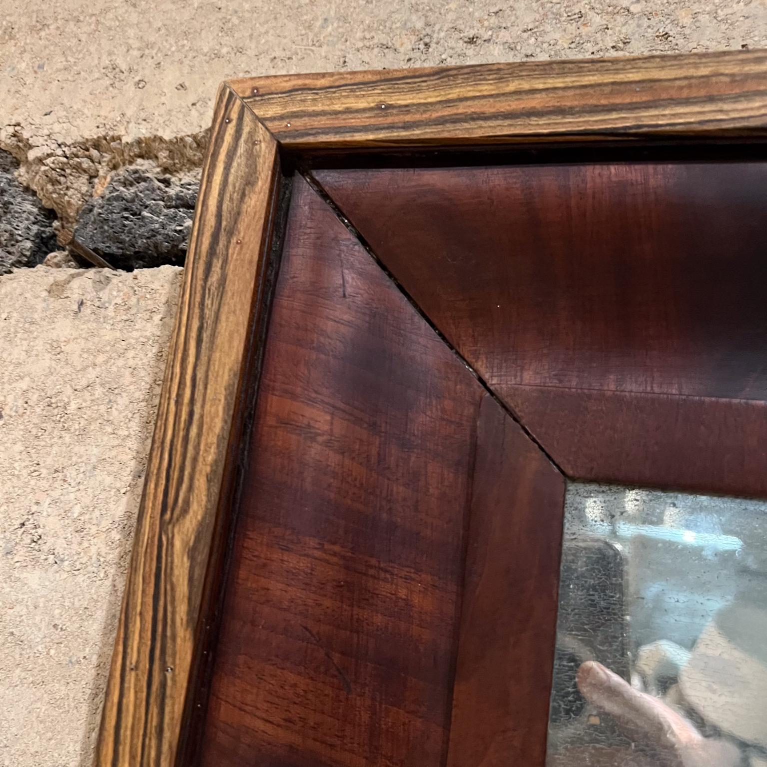 1930s Antique Wall Mirror Zebra and Walnut Wood For Sale 3