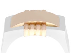 1930s Antique Art Deco White Gold and Rose Gold Mens Ring