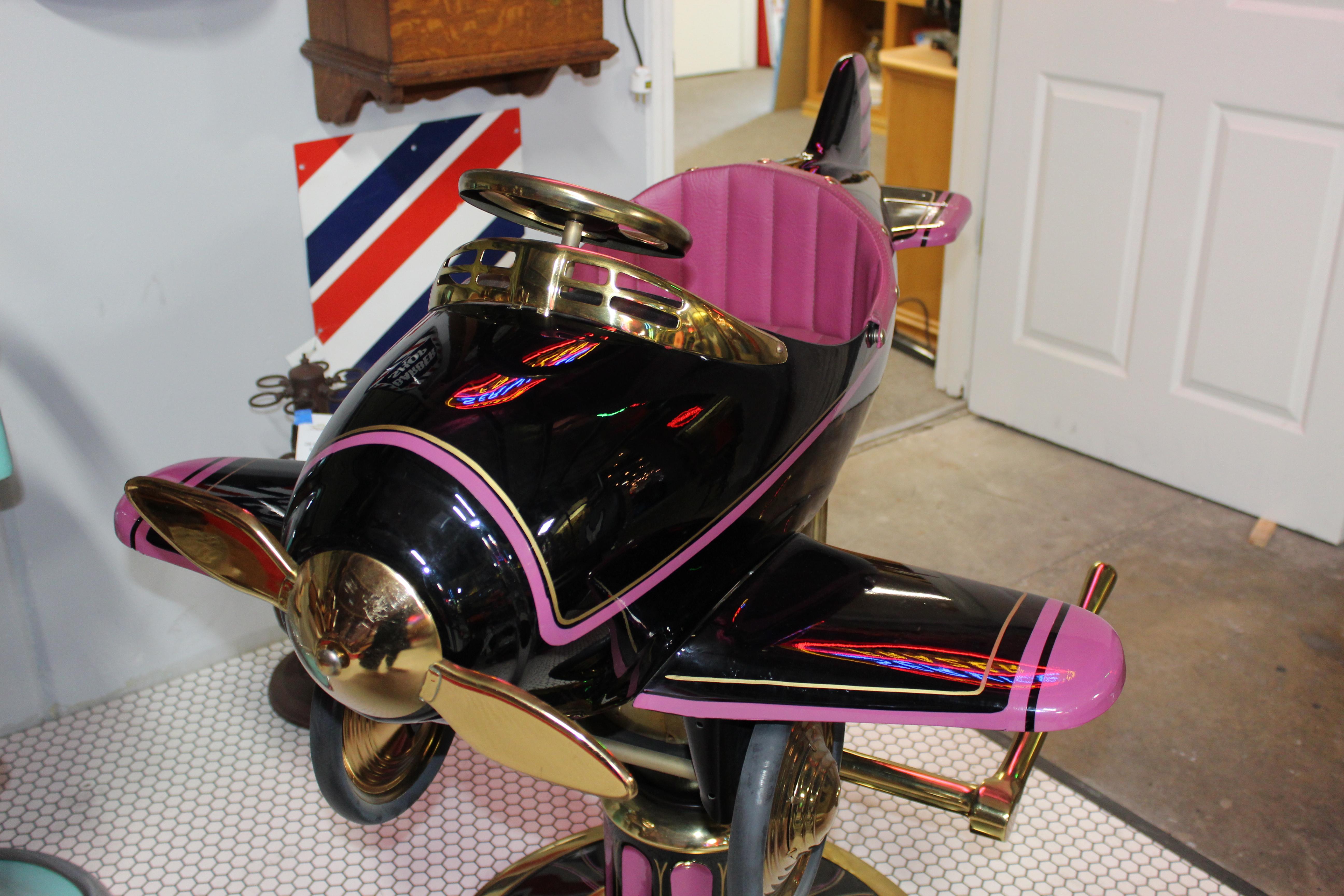 1930s Antique Childs Barber Chair Pedal Airplane For Sale 6