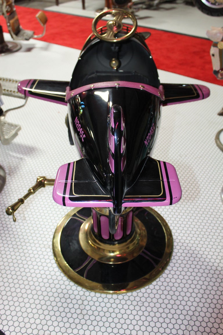 1930s Antique Childs Barber Chair Pedal Airplane For Sale at 1stDibs